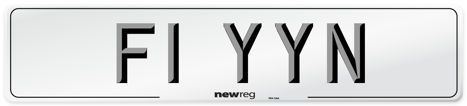 F1 YYN Number Plate from New Reg